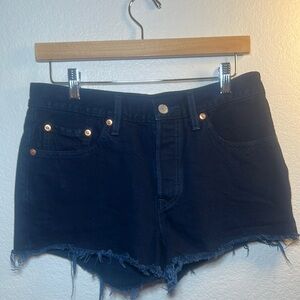 Levi’s 501  Navy Blue Denim Cutoff Shorts